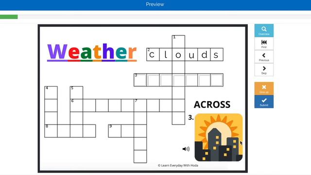 Weather Sight Words Crosswords Boom Cards Learning смотреть онлайн