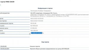 Участие в реальных торгах по банкротству 18 февраля на ЭТП МЭТС, лот находился в городе Кемерово