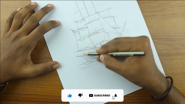 Sailing old Ship Drawing with Pencil Sketch | Sketching Video | Learn to Draw смотреть онлайн