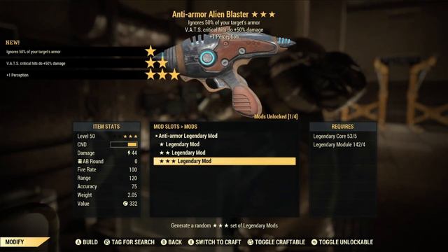 Fallout 76 - Alien Blaster - 10 Legendary Crafting Rerolls смотреть онлайн