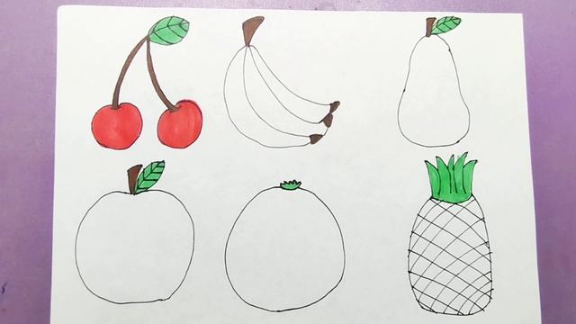 фрукты -- овощи/ рисуем #fruit #apple смотреть онлайн