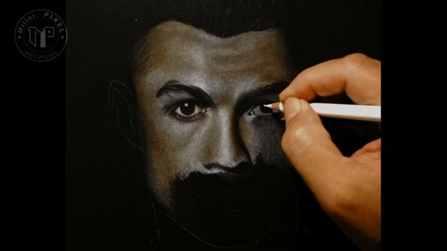 CRISTIANO RONALDO - I sketch CR7 on black paper смотреть онлайн