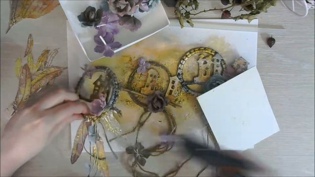 МК домики-ловцы АТС|Step By Step Tutorial Mixed Media House Hop ATC by Ragozina Olya смотреть онлайн