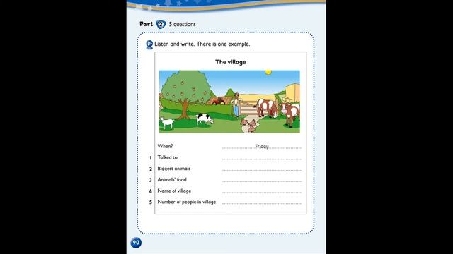 Kid's Box 4, Movers Practice Test, Listening, Part 2, Page 90