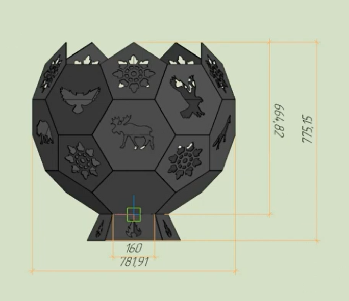 Костровая чаша(сфера) 3d модель смотреть онлайн