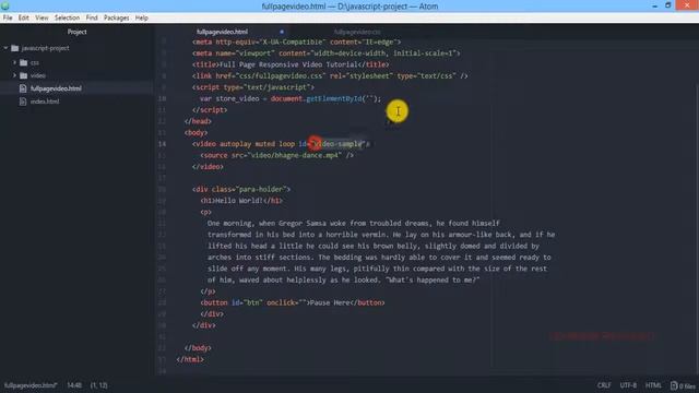 HTML5 Full screen Video background Interactive button in JavaScript смотреть онлайн