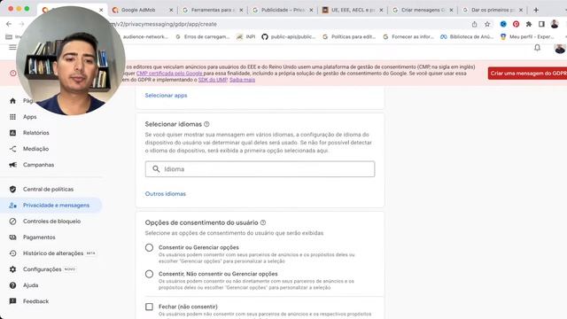 ADMOB MENSAGEM GDPR | CONFIGURAR смотреть онлайн