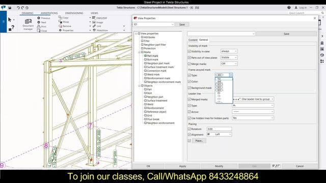 Mark in GA Drawing || Mark in General Arrangement Drawing || Label in Tekla Structures смотреть онлайн