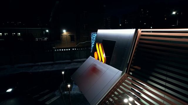 Уличная подсветка здания светильником LF1 Aax.Tech. смотреть онлайн