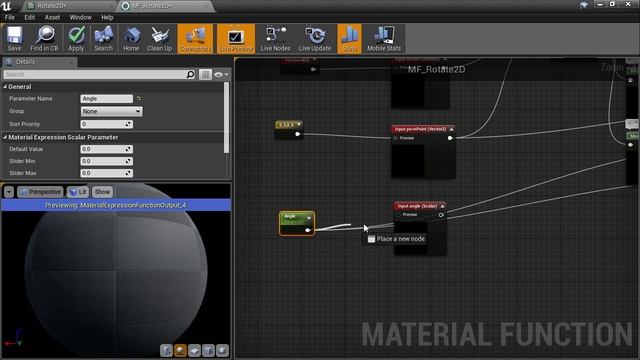 Making a 2D Rotation Material Function - Unreal Engine 4 Tech Art S01E08 смотреть онлайн