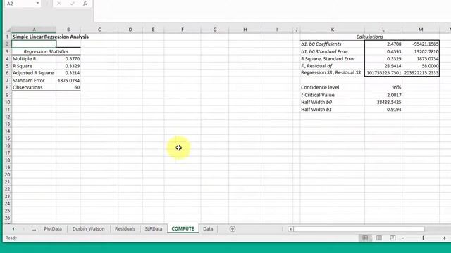 Durbin-Watson Statistic using Excel with PHStat смотреть онлайн