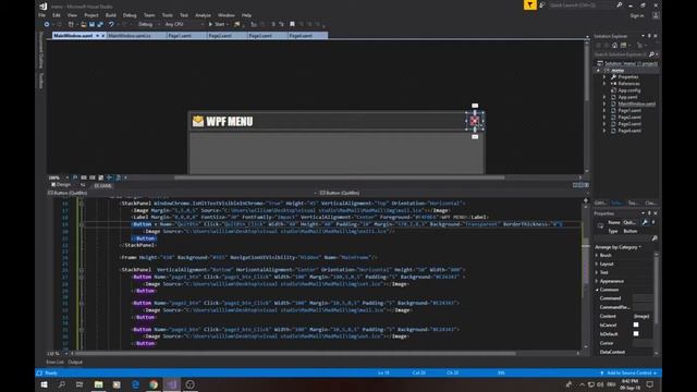 WPF Tutorial: Create Custom Menu with Pages, Visual Studio, Xaml смотреть онлайн