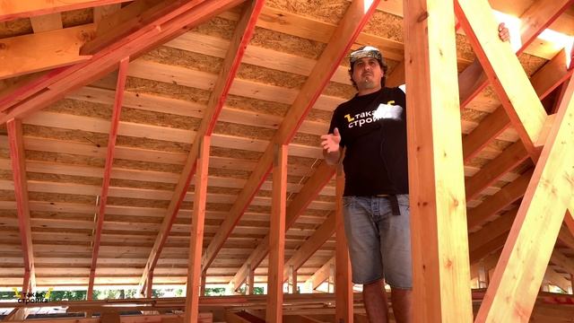 Конструкция крыши (холодный чердак)с вентиляцией. Настил OSB панелей. Сестрорецк (10-я серия). смотреть онлайн