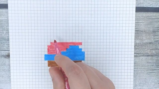 Большие рисунки по клеточкам / Как нарисовать мороженое в рожке / Без черного фломастера / Лайк АРТ смотреть онлайн