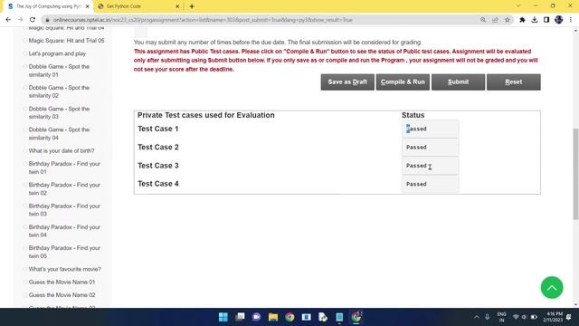 NPTEL The Joy of Computing using python week 4 ALL 3 programming assignment answer with link of cod смотреть онлайн