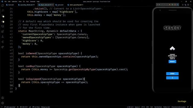 12. Spaceship selection menu | Spacescape - 2D Flutter game using Flame engine | DevKage смотреть онлайн