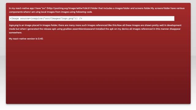 Local images are not visible in React-Native app release build смотреть онлайн