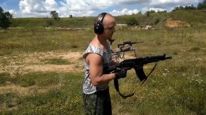 Сайга 12 исп.033 saiga 12 пострелуха, работа автоматики 24-28 грамм,пуля 100 метров