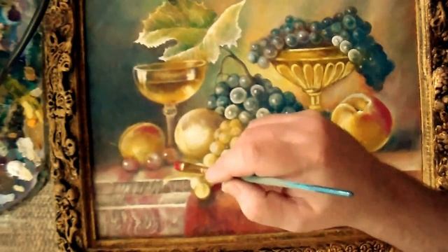 УРОК ФЛАМАНДСКОЙ ЖИВОПИСИ №1. Натюрморт маслом с бокалом вина и фруктами смотреть онлайн