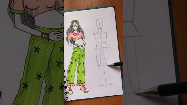 Как нарисовать тело подростка /человека/ быстро и просто / Тик ток смотреть онлайн