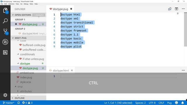 Doctype in PUG - Meet Pug 13 смотреть онлайн