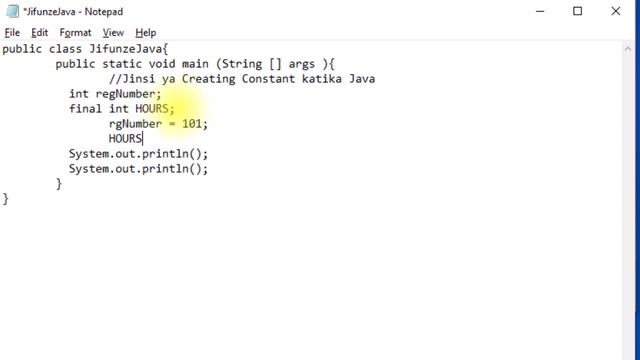 Constant in JAVA || Jinsi ya Ku declare Constant katika Java смотреть онлайн