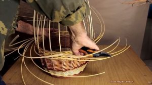 Плетение стенки ПРОСТОЙ Круглой корзины. Послойное плетение + загибка в 3 пары.