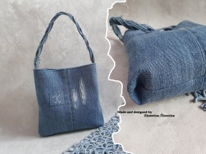 Применяю швы от джинсов. Шью ручную джинсовую сумку.