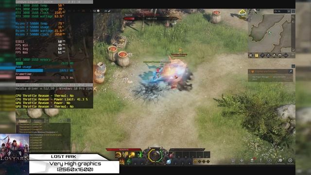 Lenovo Legion 7 - Lost ARK Gameplay Test (Ryzen 7 5800H, RTX 3080)