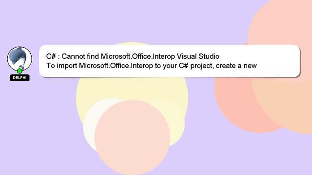 C# : Cannot find Microsoft.Office.Interop Visual Studio смотреть онлайн