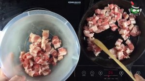 Тушёная капуста с салом