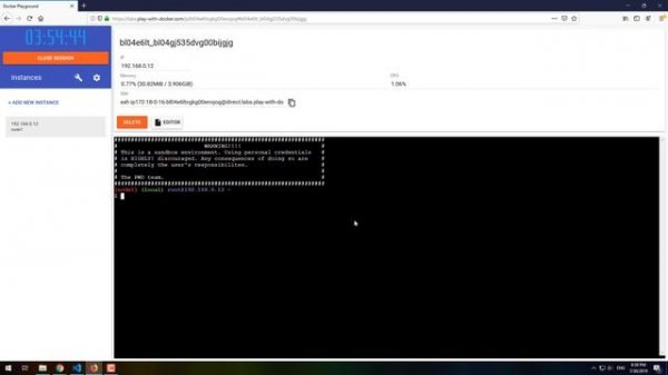 Docker Playground using Play-With-Docker (PWD)