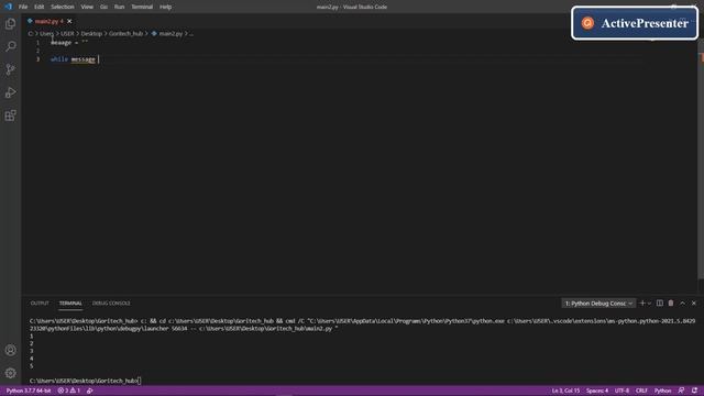 Taking user input and learning the while loop in python. смотреть онлайн