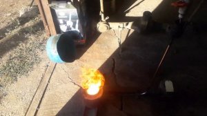 горелка на отработке, размеры и тест.