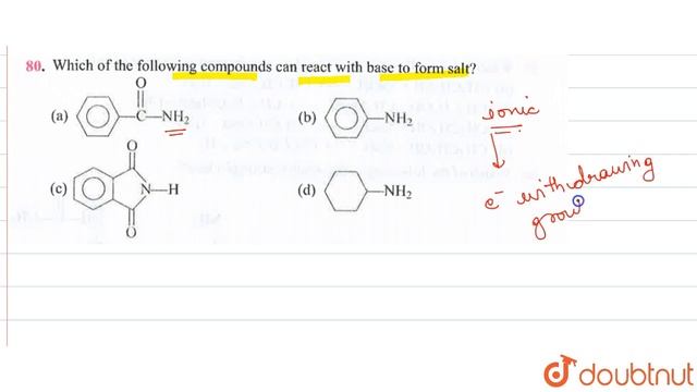 Which of the following compounds can react with base to form salt? смотреть онлайн