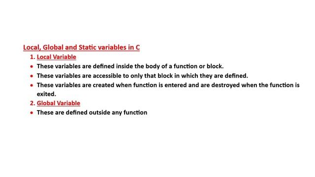 Types of variables in c|local variables|global variables|static variables|c programming in hindi смотреть онлайн
