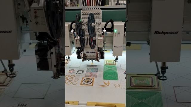 15 heads 9 colors mixed Chenille Embroidery Machine with Sequin Device testing in Richpeace Factor смотреть онлайн