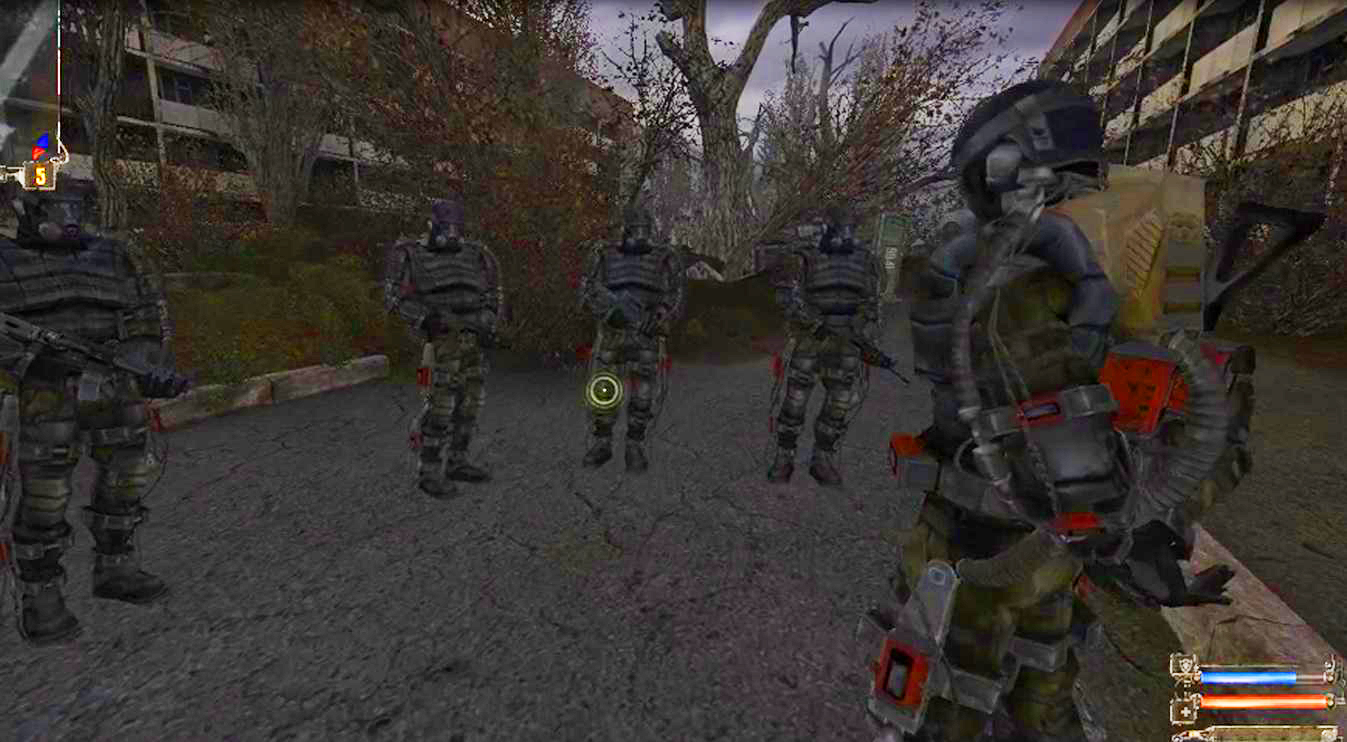 S.T.A.L.K.E.R.: Тень Чернобыля.Заходим в припять.Вместе с отрядом наемников движемся до подземного п смотреть онлайн