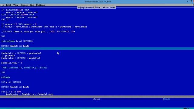 Juego De Naves En Basic (QB64) Parte 4