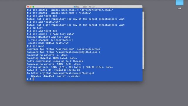 Git - clone, commit, checkout, push на практике смотреть онлайн