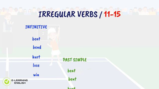 IRREGULAR VERBS 3/25 I A Tennis Tournament I BEND, HURT, BEAT, LOSE, WIN🔥🏆 смотреть онлайн