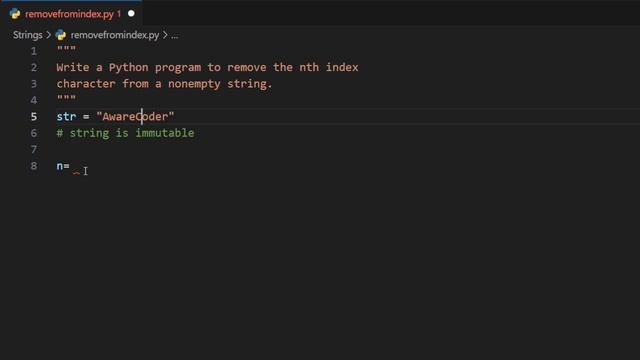 4. Remove Nth character from String | String | Python | Programming смотреть онлайн