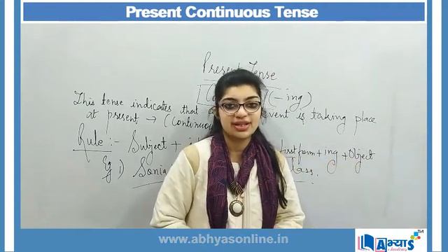 Present Continuous Tense (A / अ) | English | Tenses | Ms. Mrinal | abhyasonline.in | Abhyas Academ смотреть онлайн