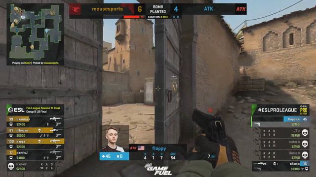 CS:GO - mousesports vs. ATK [Dust2] Map 2 - Group B - ESL Pro League Season 10 Finals смотреть онлайн