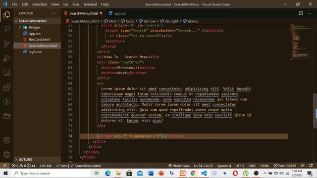 How To Create Search Menu  In Hindi  | HTLM & CSS | JS