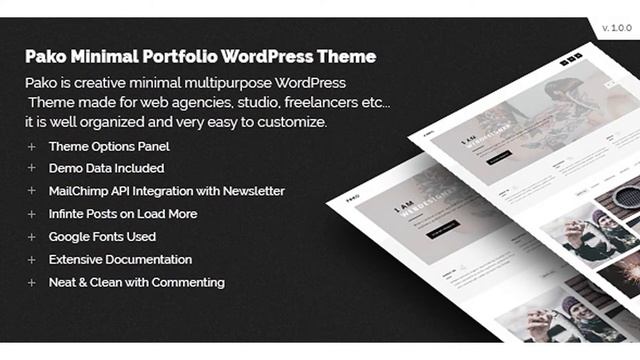 Pako Minimal Portfolio WordPress Theme | Themeforest Website Templates and Themes смотреть онлайн