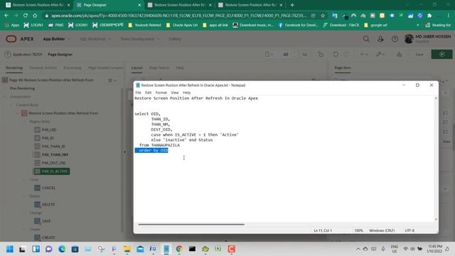 Restore Screen Position After Refresh In Oracle Apex смотреть онлайн