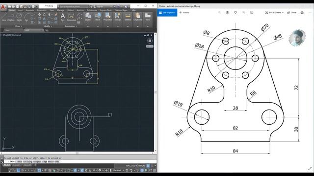 #10 || AUTOCAD MECHANICAL PRACTICE DRAWING || смотреть онлайн