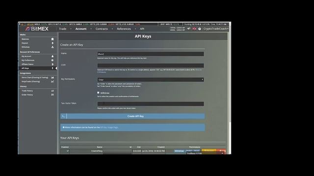 How to export your Bitmex API key смотреть онлайн