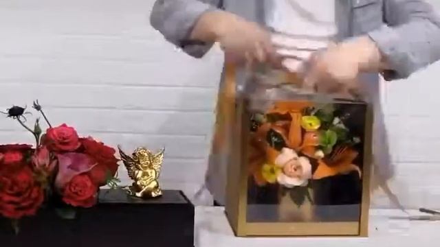 Коробка аквариум с атласной лентой ПРЕМИУМ, серебряный, W13-1 смотреть онлайн